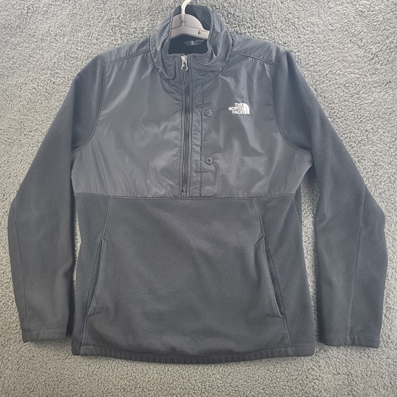North Face Pullover Sweater Black Womens Large 1/4 Zip Jacket Long Sleeve Fleece - Picture 13 of 13